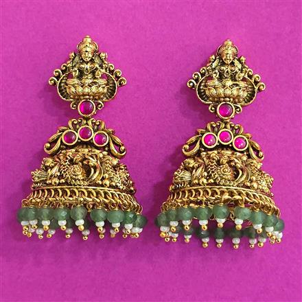 Antique Temple Earring With Matte Gold Plating