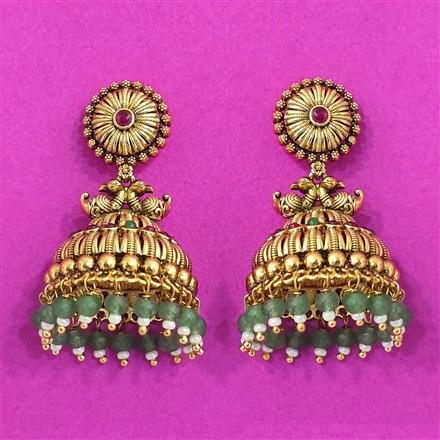 Antique South Indian Earring With Matte Gold Plating