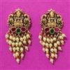Antique Temple Earring With Matte Gold Plating