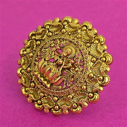 Antique Temple Ring With Matte Gold Plating