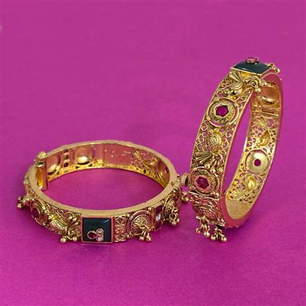 Antique Openable Bangles With Matte Gold Plating