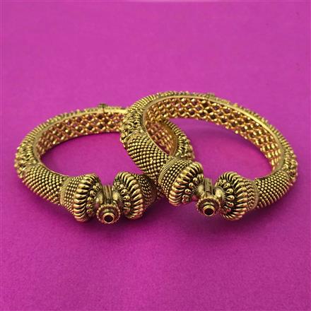 Antique Openable Bangles With Matte Gold Plating
