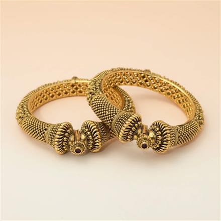Antique Openable Bangles With Matte Gold Plating