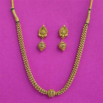 Antique Mala Necklace SetWith Matte Gold Plating