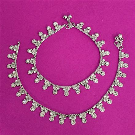 Antique Delicate Payal With Rhodium Plating