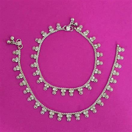 Antique Delicate Payal With Rhodium Plating
