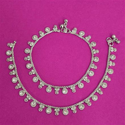 Antique Delicate Payal With Rhodium Plating