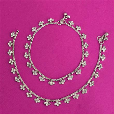 Antique Delicate Payal With Rhodium Plating