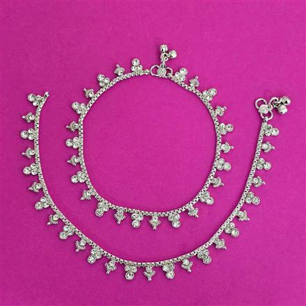 Antique Delicate Payal With Rhodium Plating