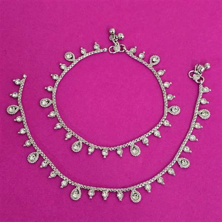 Antique Delicate Payal With Rhodium Plating