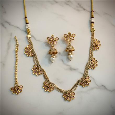 Antique Classic Necklace Set With Gold Plating