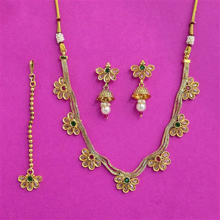 Antique Classic Necklace Set With Gold Plating