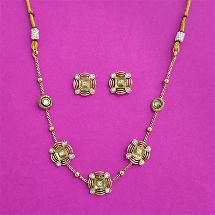 Antique Classic Necklace Set With Gold Plating