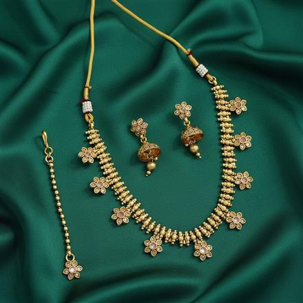 Antique Classic Necklace Set With Gold Plating