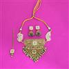 Antique Choker Necklace Set With Matte Gold Plating