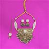 Antique Choker Necklace Set With Matte Gold Plating