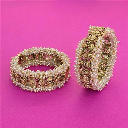 Antique Moti Bangles With Gold Plating