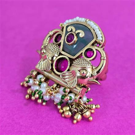 Antique Adjustable Ring With Gold Plating