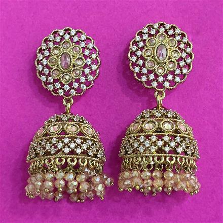 Antique Jhumki With Mehndi Plating