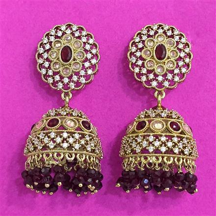 Antique Jhumki With Mehndi Plating