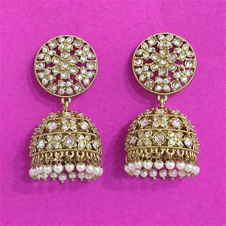 Antique Jhumki With Mehndi Plating