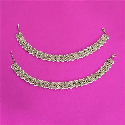 Antique Moti Payal With Mehndi Plating