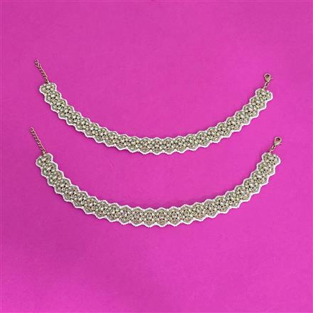 Antique Moti Payal With Mehndi Plating