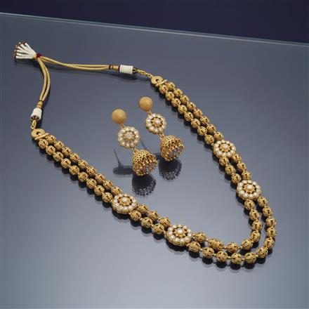 Antique Long Necklace Set With Gold Plating