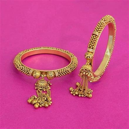 Antique Classic Bangles With Matte Gold Plating
