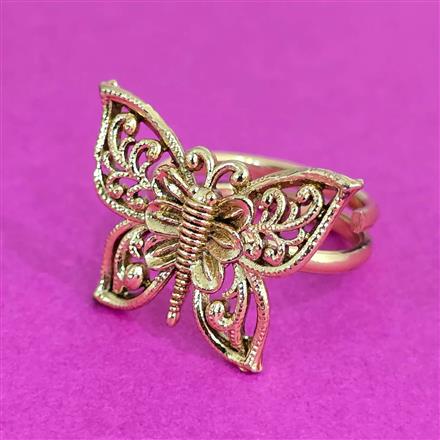 Antique Adjustable Ring With Gold Plating