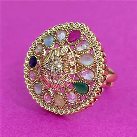 Antique Adjustable Ring With Gold Plating