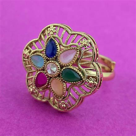 Antique Adjustable Ring With Gold Plating