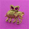 Antique Adjustable Ring With Matte Gold Plating