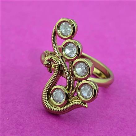 Antique Adjustable Ring With Mehndi Plating