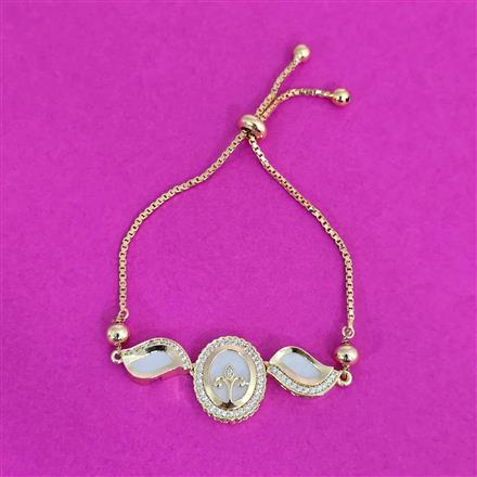Antique Mother Of Pearl Bracelet With Gold Plating