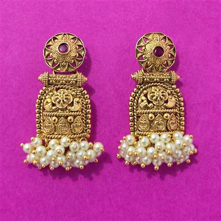Antique Classic Earring With Matte Gold Plating