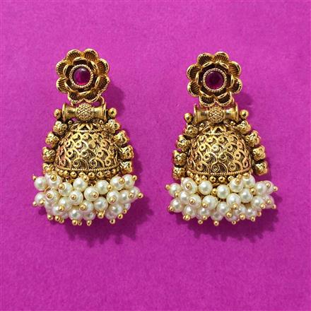 Antique Classic Earring With Matte Gold Plating