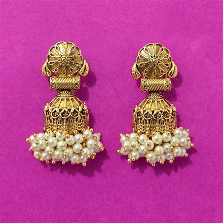 Antique Classic Earring With Matte Gold Plating