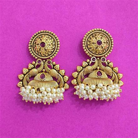 Antique Classic Earring With Matte Gold Plating