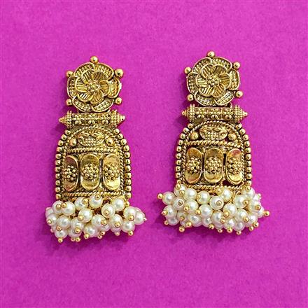 Antique Classic Earring With Matte Gold Plating