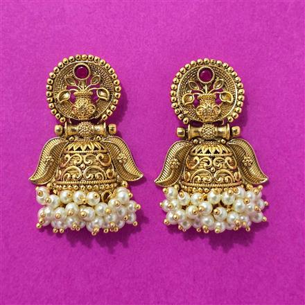 Antique Classic Earring With Matte Gold Plating