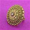 Antique Adjustable Ring With Matte Gold Plating