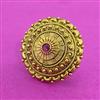 Antique Adjustable Ring With Matte Gold Plating