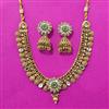Antique Classic Necklace Set With Matte Gold Plating