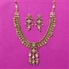Antique Classic Necklace Set With Matte Gold Plating