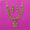 Antique Classic Necklace Set With Matte Gold Plating