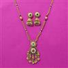 Antique Classic Pendant Set With Matte Gold Plating