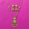 Antique Classic Pendant Set With Matte Gold Plating