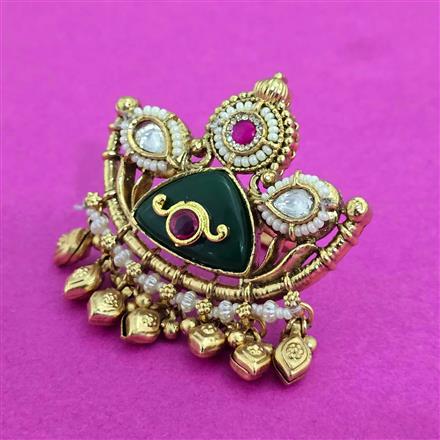 Antique Adjustable Ring With Matte Gold Plating