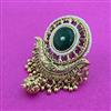 Antique Adjustable Ring With Matte Gold Plating